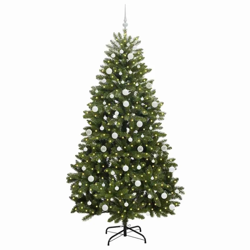 Dirbtinė Kalėdų eglutė su 300 LED Žalia 210 cm PVC ir metalas