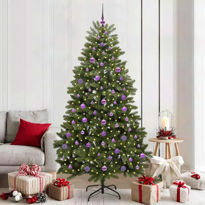 Dirbtinė Kalėdų eglutė su 300 LED Žalia 210 cm PVC ir metalas