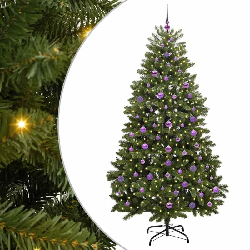 Dirbtinė Kalėdų eglutė su 300 LED Žalia 210 cm PVC ir metalas