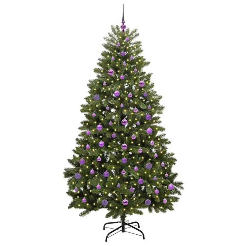 Dirbtinė Kalėdų eglutė su 300 LED Žalia 210 cm PVC ir metalas