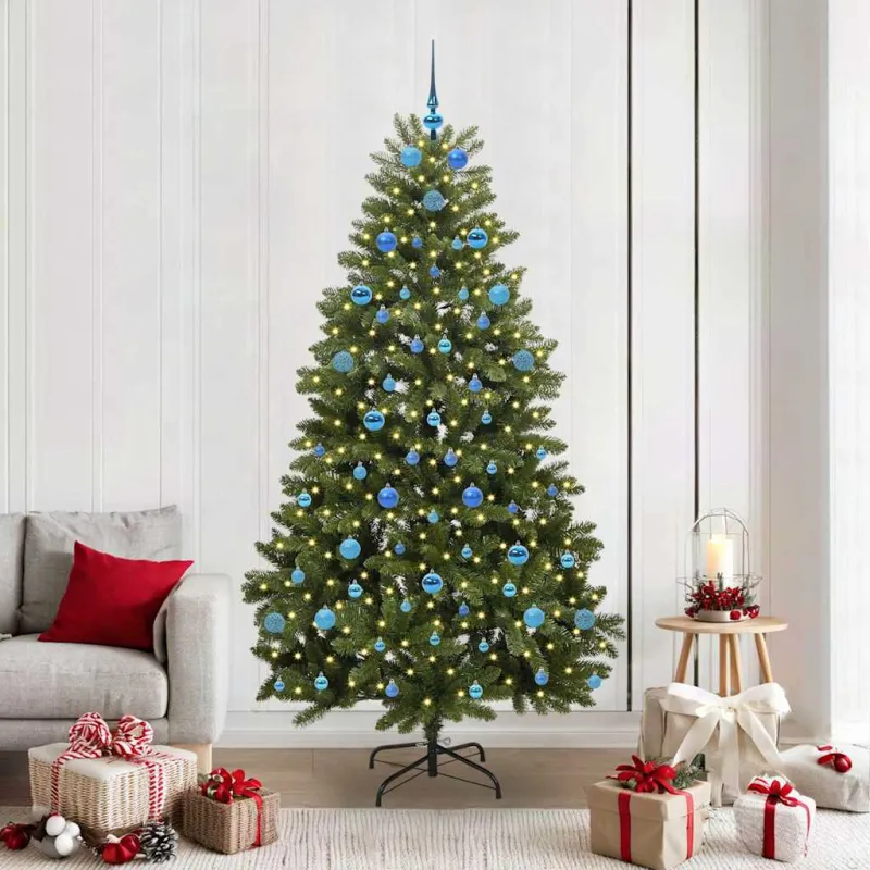 Dirbtinė Kalėdų eglutė su 300 LED Žalia 210 cm PVC ir metalas