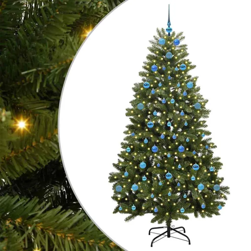 Dirbtinė Kalėdų eglutė su 300 LED Žalia 210 cm PVC ir metalas