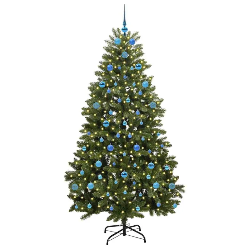 Dirbtinė Kalėdų eglutė su 300 LED Žalia 210 cm PVC ir metalas