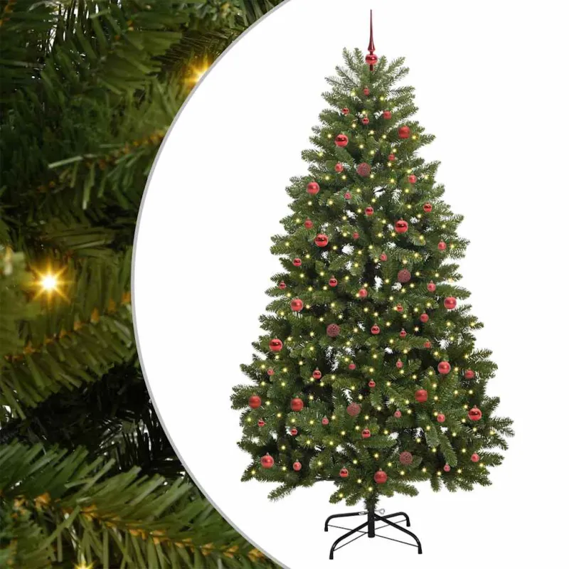 Dirbtinė Kalėdų eglutė su 300 LED Žalia 240 cm PVC ir metalas
