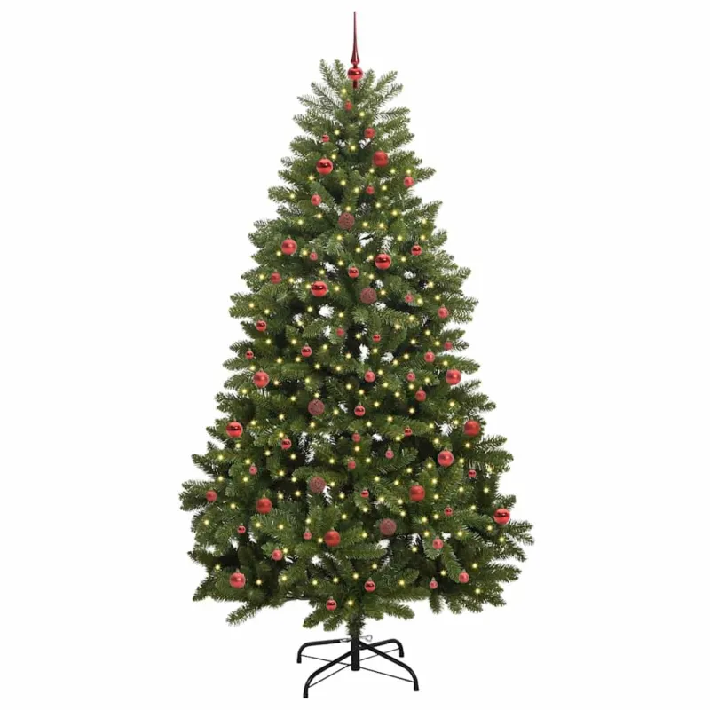 Dirbtinė Kalėdų eglutė su 300 LED Žalia 240 cm PVC ir metalas