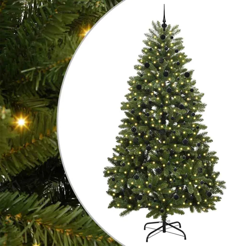 Dirbtinė Kalėdų eglutė su 300 LED Žalia 240 cm PVC ir metalas