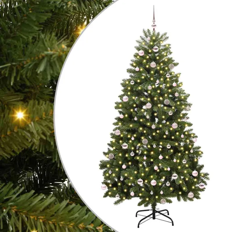 Dirbtinė Kalėdų eglutė su 300 LED Žalia 240 cm PVC ir metalas