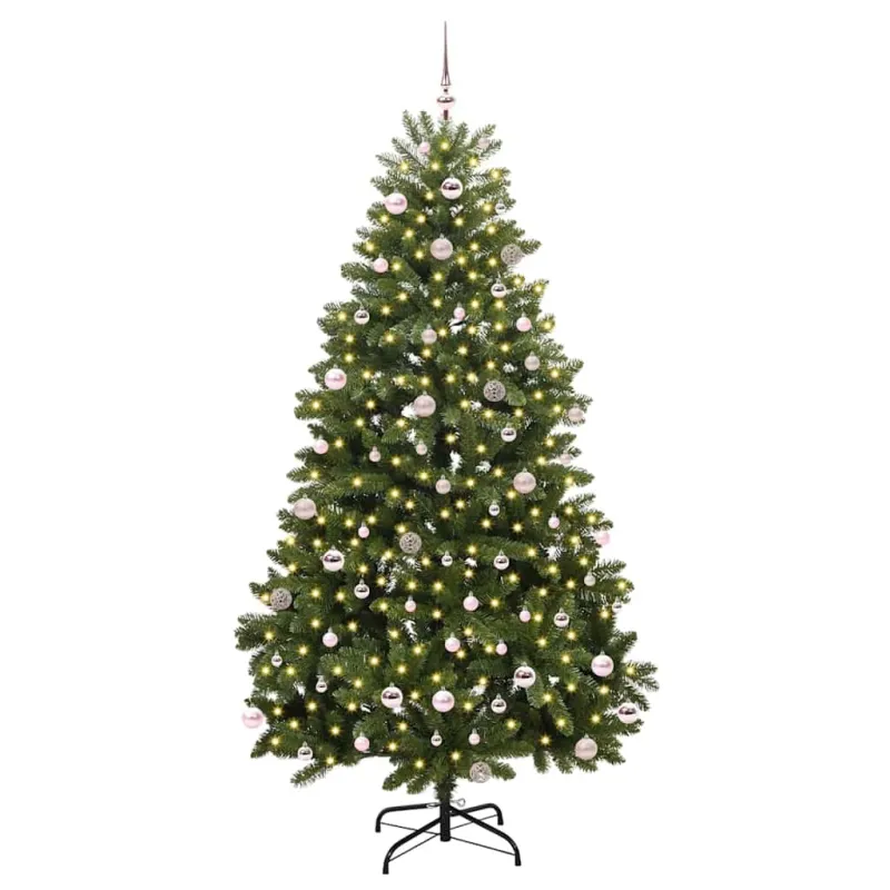Dirbtinė Kalėdų eglutė su 300 LED Žalia 240 cm PVC ir metalas