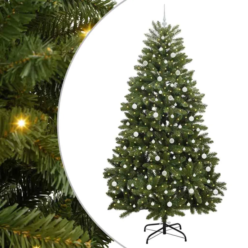 Dirbtinė Kalėdų eglutė su 300 LED Žalia 240 cm PVC ir metalas