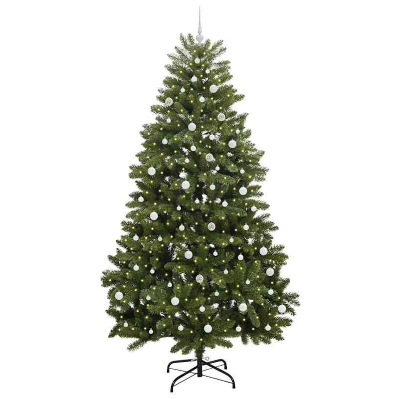 Dirbtinė Kalėdų eglutė su 300 LED Žalia 240 cm PVC ir metalas