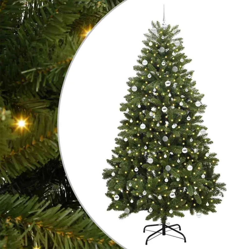Dirbtinė Kalėdų eglutė su 300 LED Žalia 240 cm PVC ir metalas
