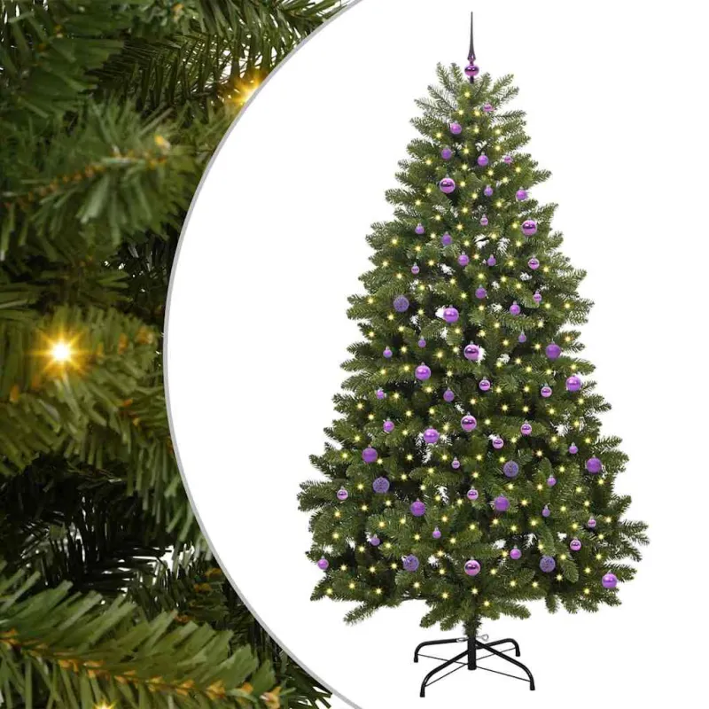 Dirbtinė Kalėdų eglutė su 300 LED Žalia 240 cm PVC ir metalas