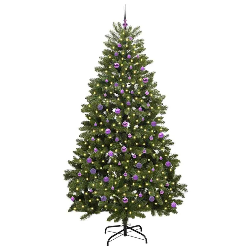 Dirbtinė Kalėdų eglutė su 300 LED Žalia 240 cm PVC ir metalas