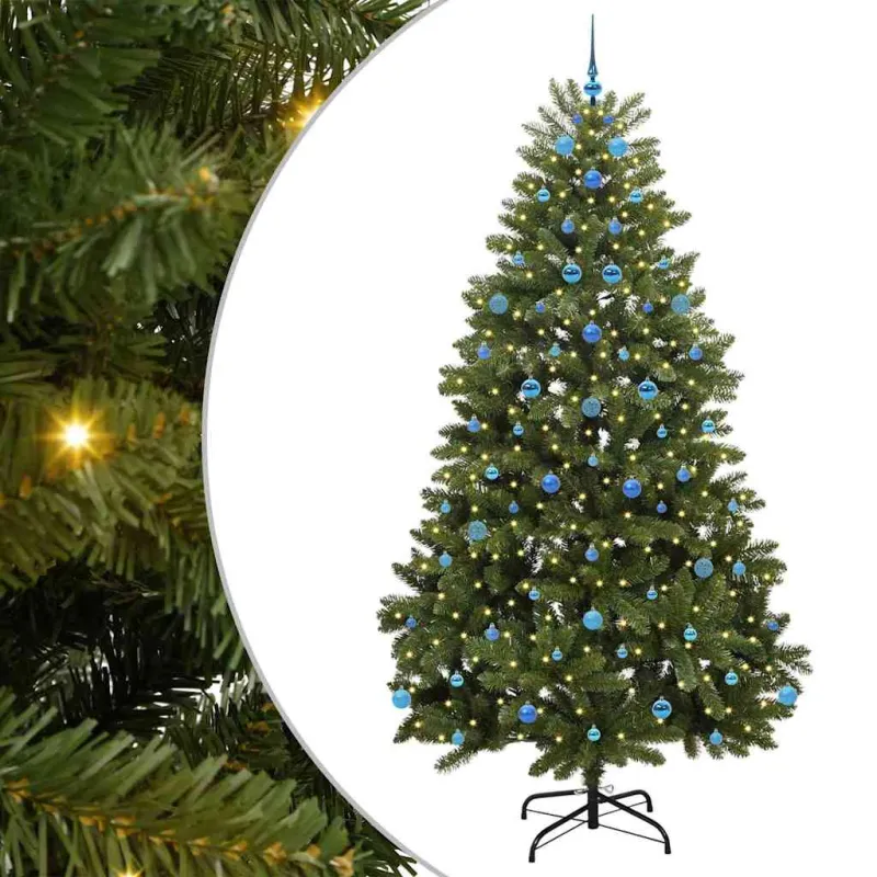 Dirbtinė Kalėdų eglutė su 300 LED Žalia 240 cm PVC ir metalas