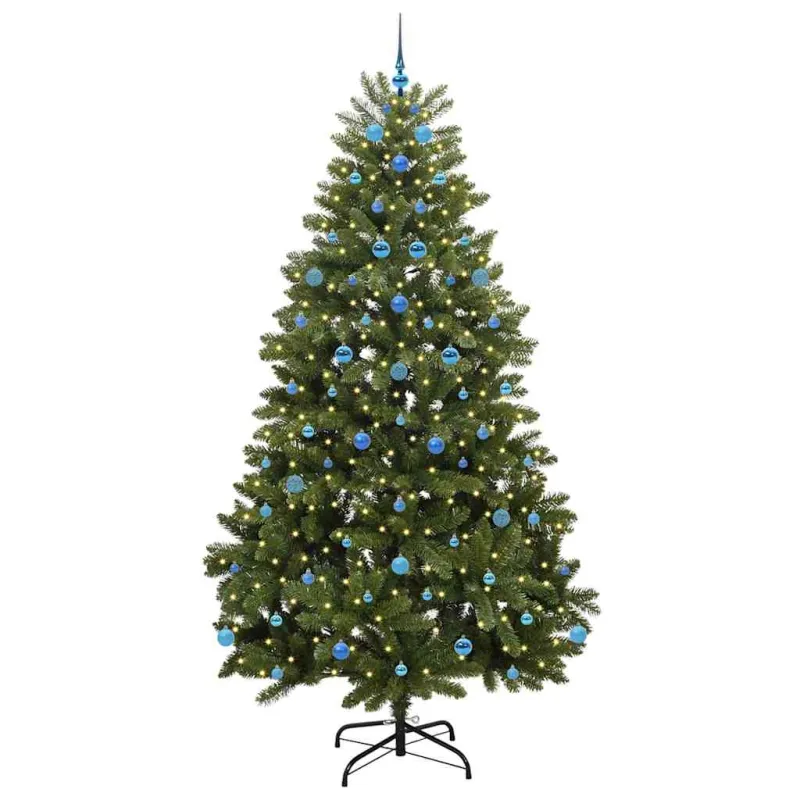 Dirbtinė Kalėdų eglutė su 300 LED Žalia 240 cm PVC ir metalas