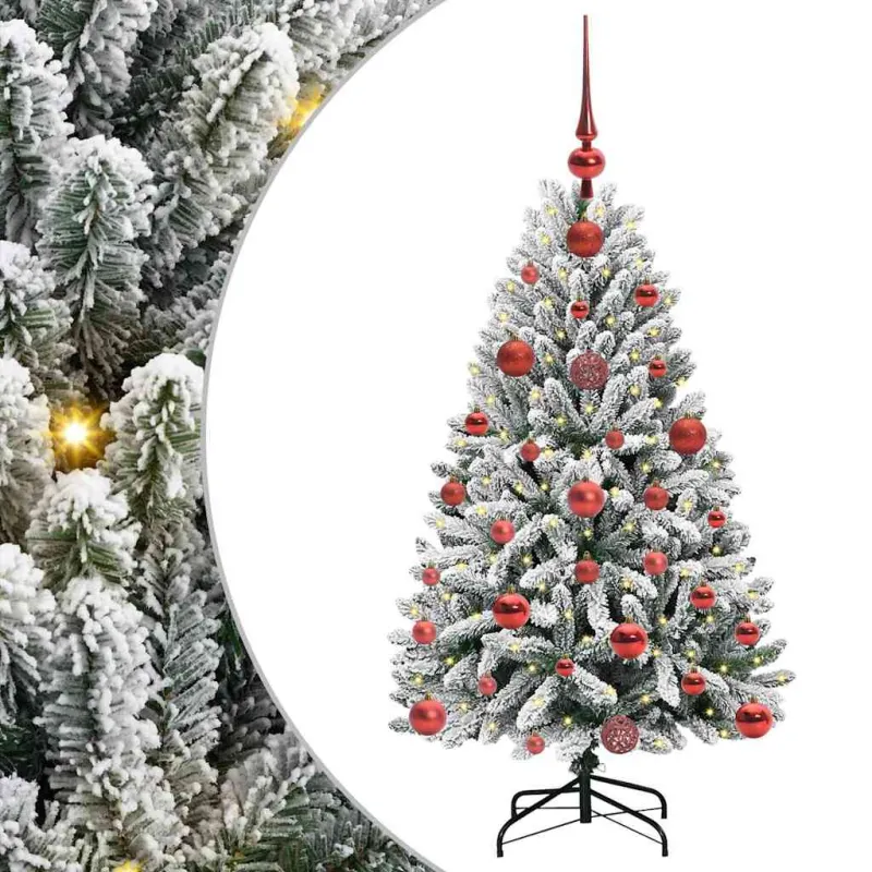 Dirbtinė Kalėdų eglutė Žalia ir balta 120 cm PVC ir metalas