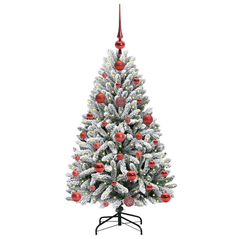 Dirbtinė Kalėdų eglutė Žalia ir balta 120 cm PVC ir metalas