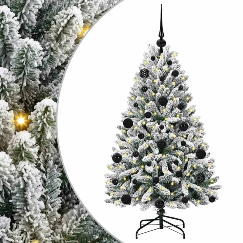 Dirbtinė Kalėdų eglutė Žalia ir balta 120 cm PVC ir metalas