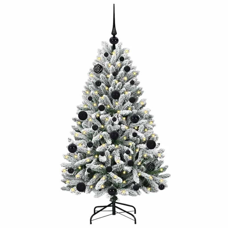 Dirbtinė Kalėdų eglutė Žalia ir balta 120 cm PVC ir metalas