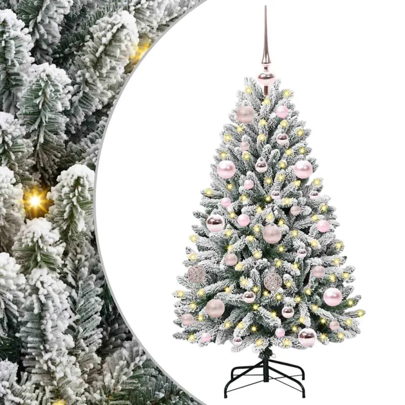 Dirbtinė Kalėdų eglutė Žalia ir balta 120 cm PVC ir metalas