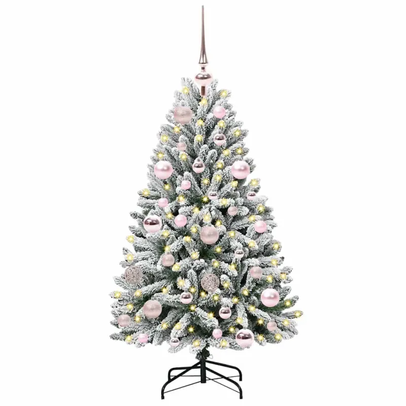 Dirbtinė Kalėdų eglutė Žalia ir balta 120 cm PVC ir metalas