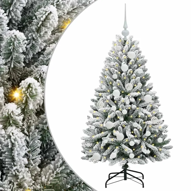 Dirbtinė Kalėdų eglutė Žalia ir balta 120 cm PVC ir metalas