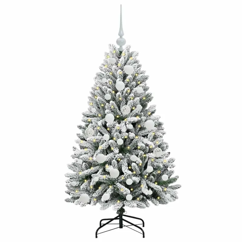 Dirbtinė Kalėdų eglutė Žalia ir balta 120 cm PVC ir metalas