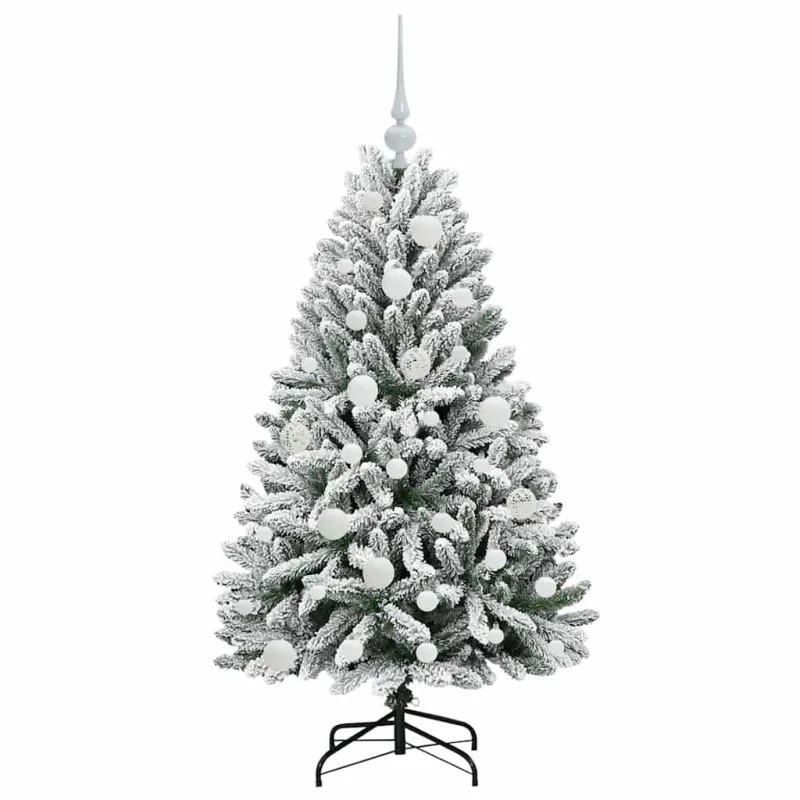 Dirbtinė Kalėdų eglutė Žalia ir balta 120 cm PVC ir metalas