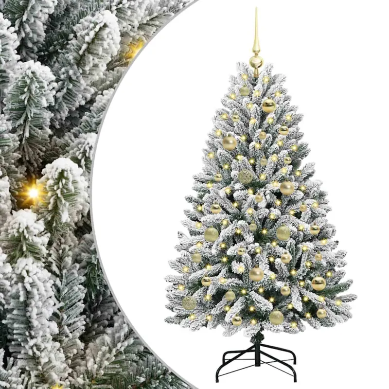 Dirbtinė Kalėdų eglutė Žalia ir balta 120 cm PVC ir metalas