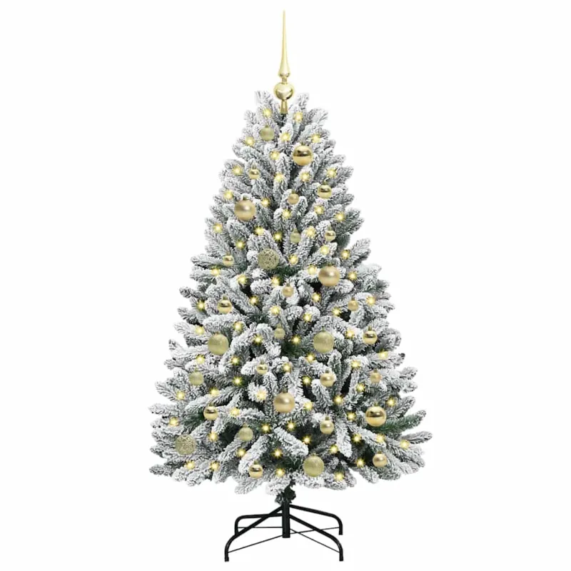 Dirbtinė Kalėdų eglutė Žalia ir balta 120 cm PVC ir metalas