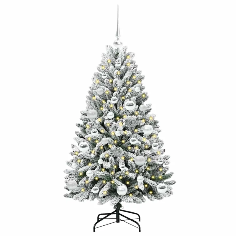 Dirbtinė Kalėdų eglutė Žalia ir balta 120 cm PVC ir metalas