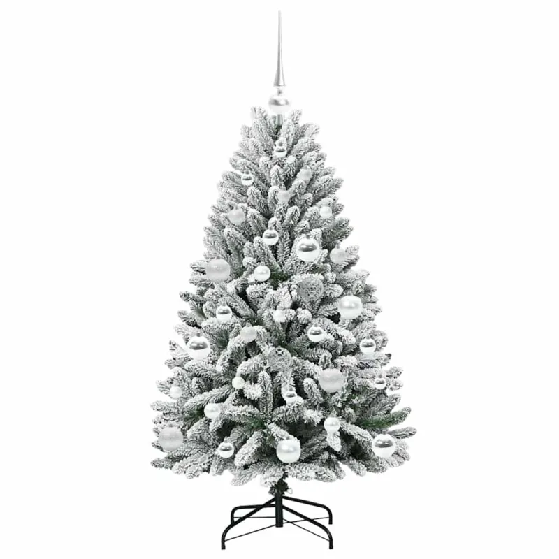 Dirbtinė Kalėdų eglutė Žalia ir balta 120 cm PVC ir metalas