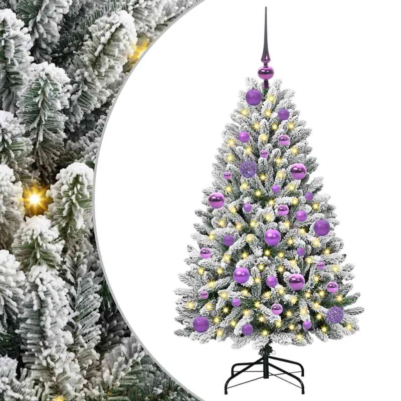 Dirbtinė Kalėdų eglutė Žalia ir balta 120 cm PVC ir metalas