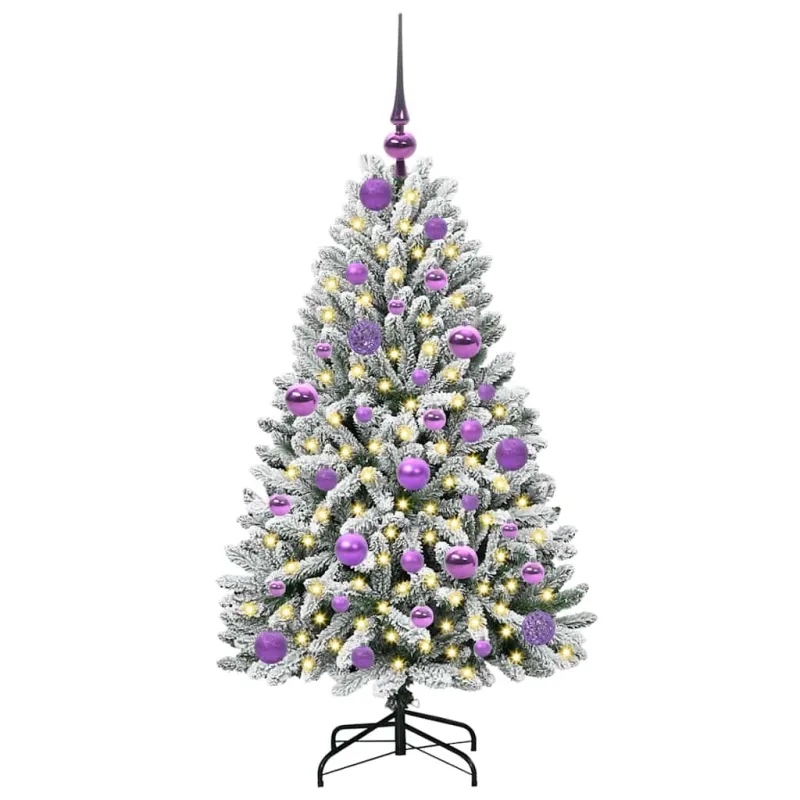 Dirbtinė Kalėdų eglutė Žalia ir balta 120 cm PVC ir metalas