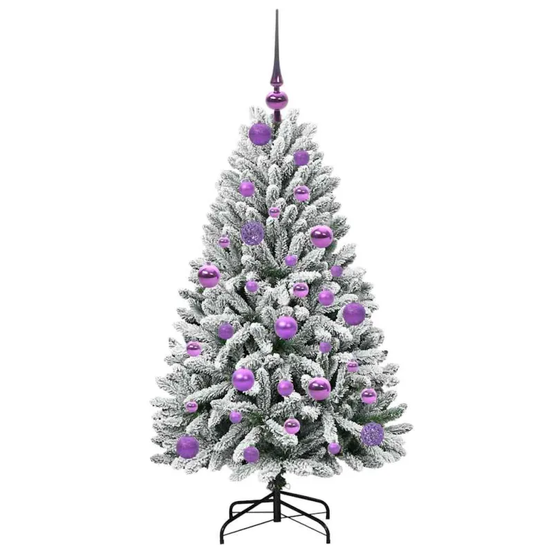 Dirbtinė Kalėdų eglutė Žalia ir balta 120 cm PVC ir metalas