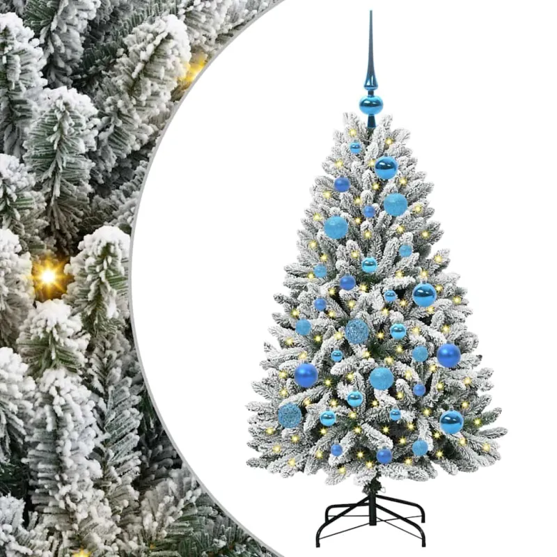 Dirbtinė Kalėdų eglutė Žalia ir balta 120 cm PVC ir metalas
