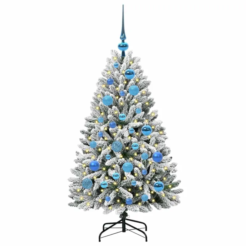 Dirbtinė Kalėdų eglutė Žalia ir balta 120 cm PVC ir metalas
