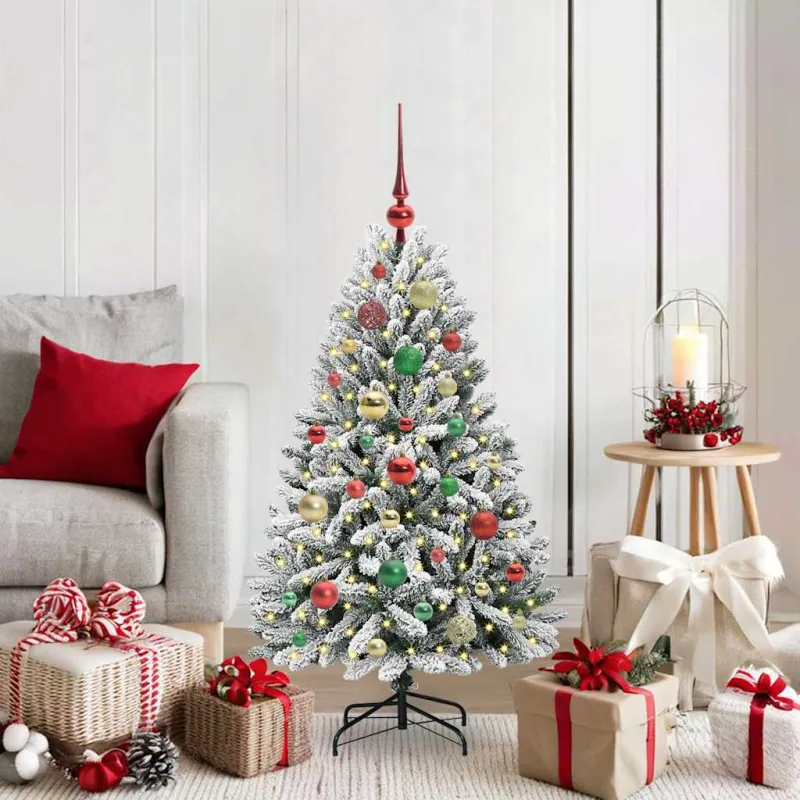 Dirbtinė Kalėdų eglutė Žalia ir balta 120 cm PVC ir metalas