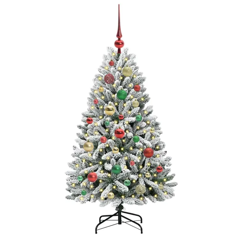 Dirbtinė Kalėdų eglutė Žalia ir balta 120 cm PVC ir metalas