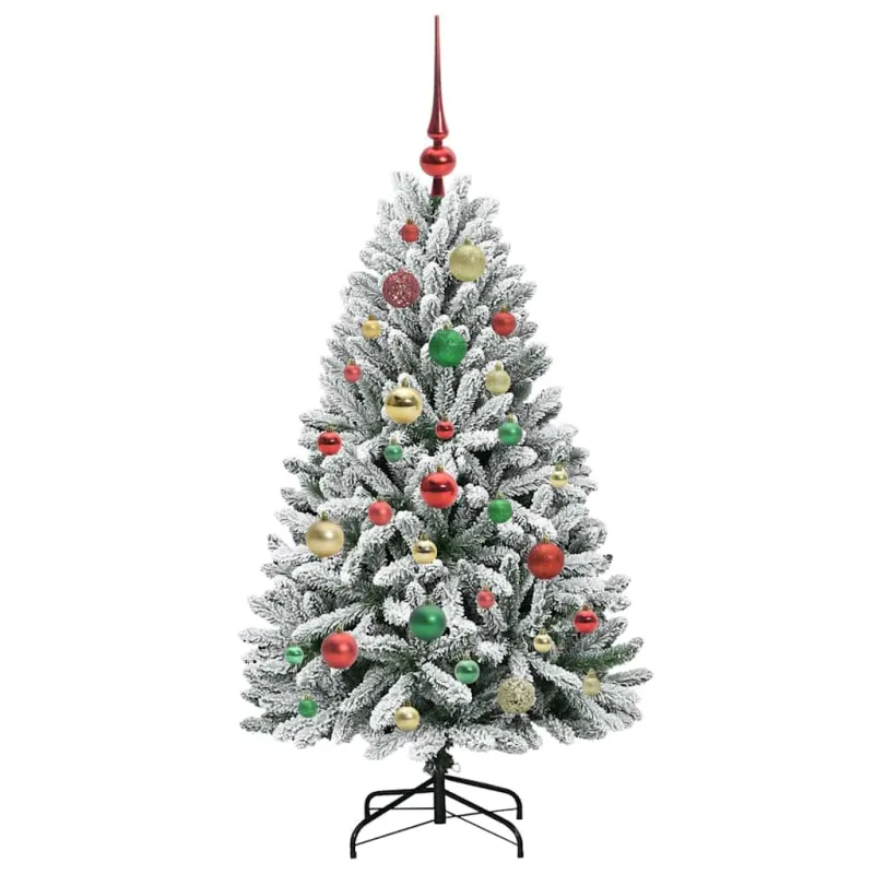 Dirbtinė Kalėdų eglutė Žalia ir balta 120 cm PVC ir metalas