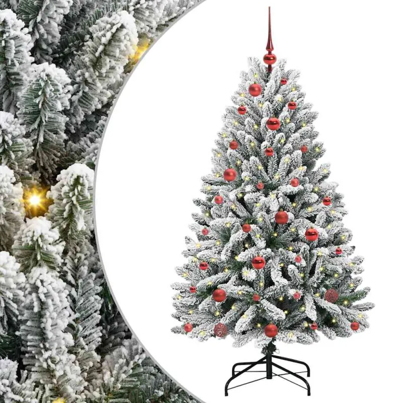 Dirbtinė Kalėdų eglutė Žalia ir balta 150 cm PVC ir metalas
