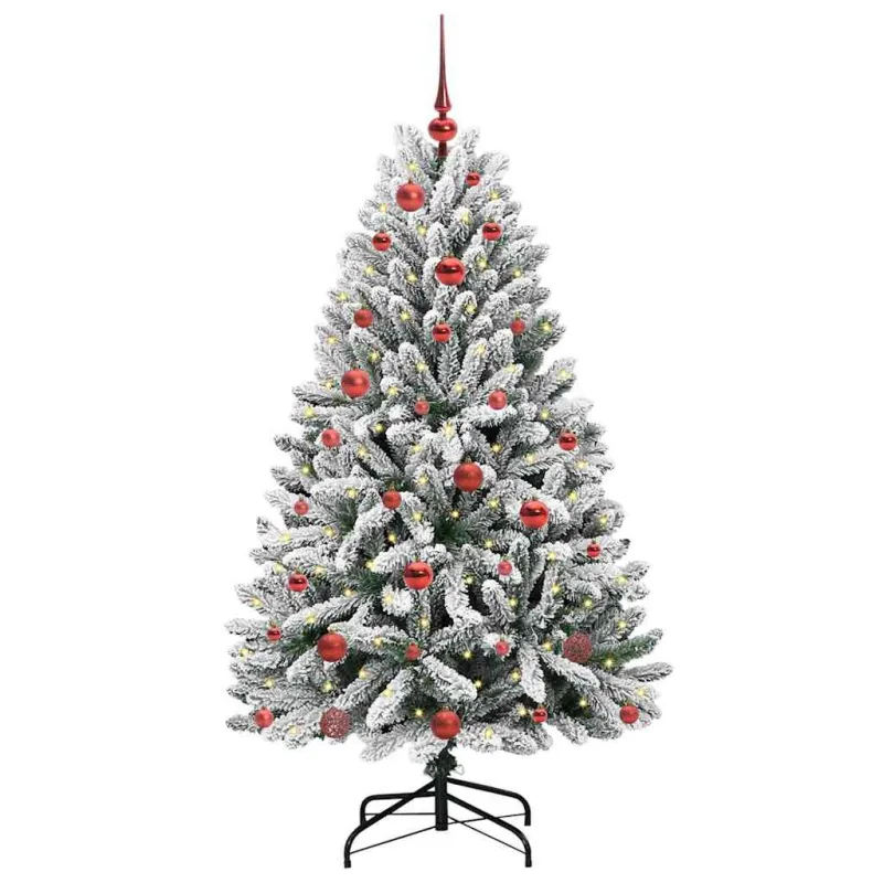 Dirbtinė Kalėdų eglutė Žalia ir balta 150 cm PVC ir metalas