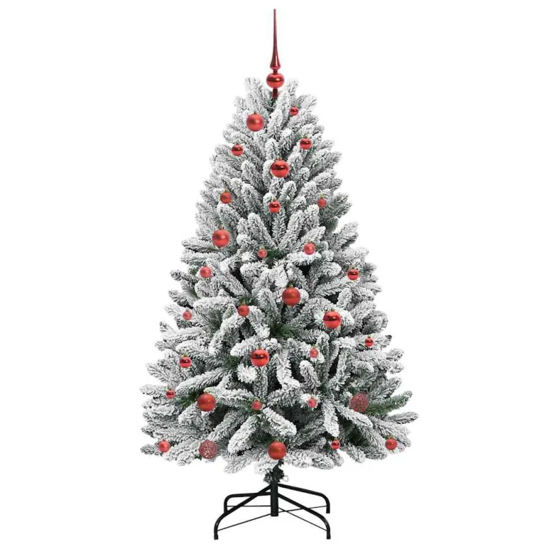 Dirbtinė Kalėdų eglutė Žalia ir balta 150 cm PVC ir metalas