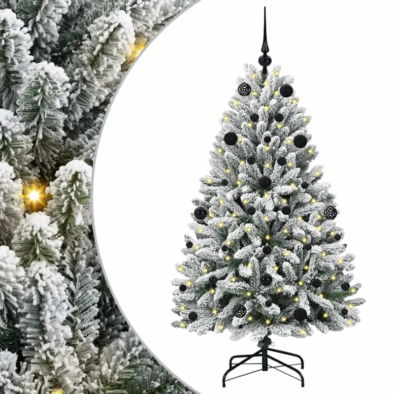 Dirbtinė Kalėdų eglutė Žalia ir balta 150 cm PVC ir metalas