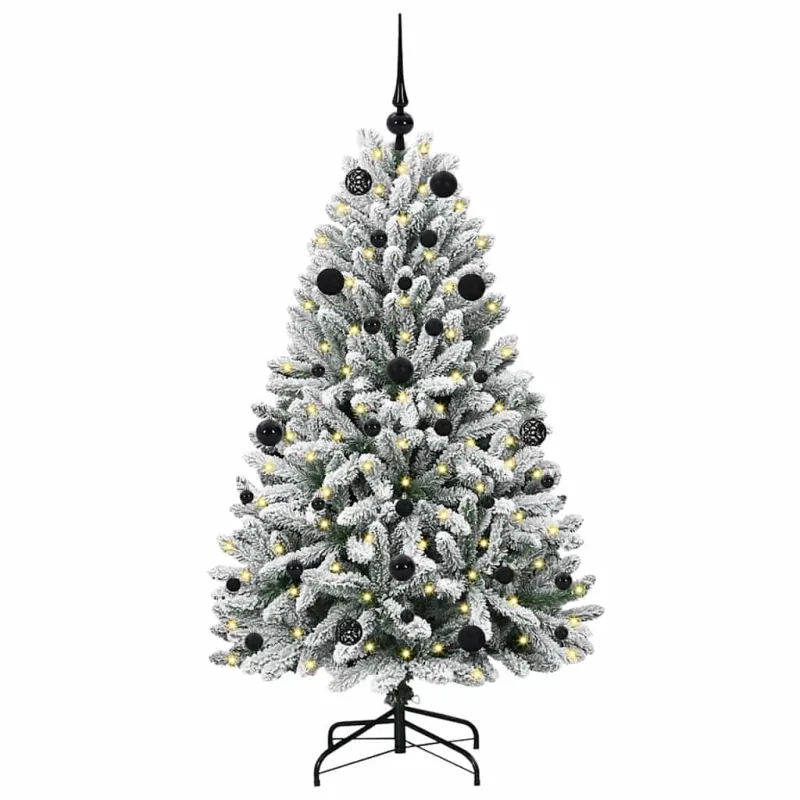Dirbtinė Kalėdų eglutė Žalia ir balta 150 cm PVC ir metalas
