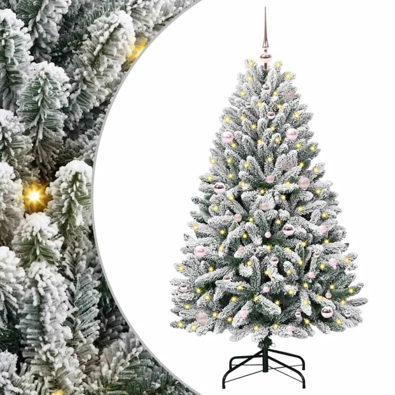 Dirbtinė Kalėdų eglutė Žalia ir balta 150 cm PVC ir metalas