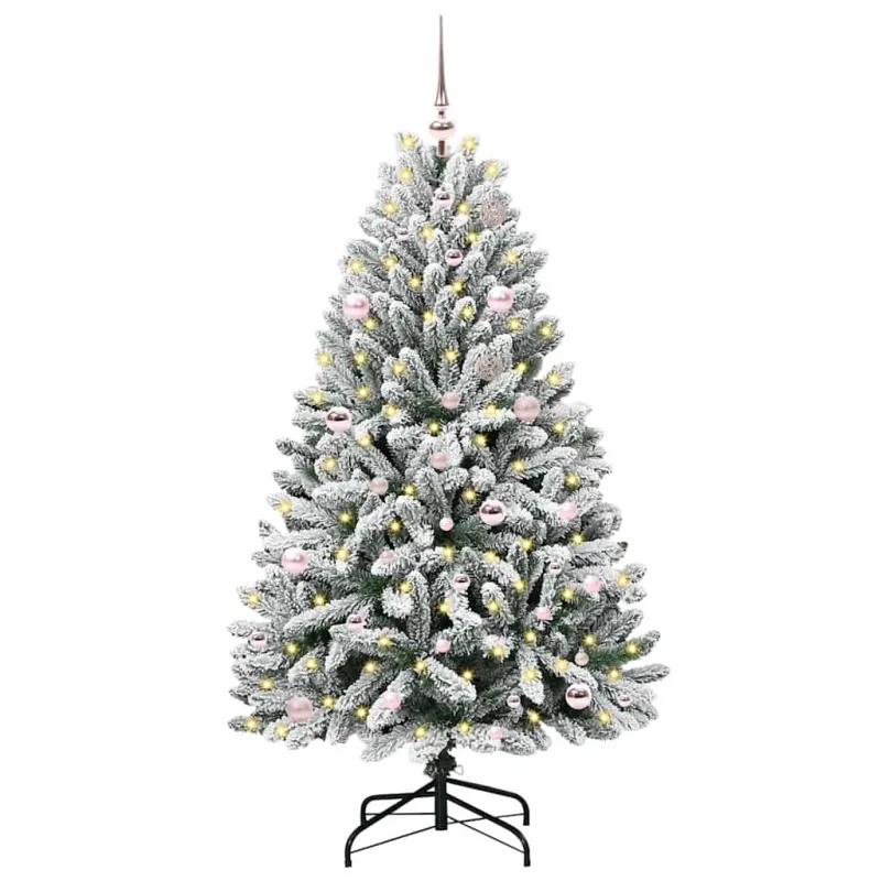 Dirbtinė Kalėdų eglutė Žalia ir balta 150 cm PVC ir metalas