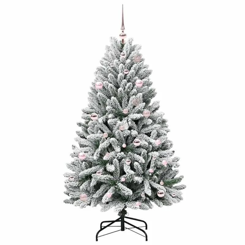 Dirbtinė Kalėdų eglutė Žalia ir balta 150 cm PVC ir metalas