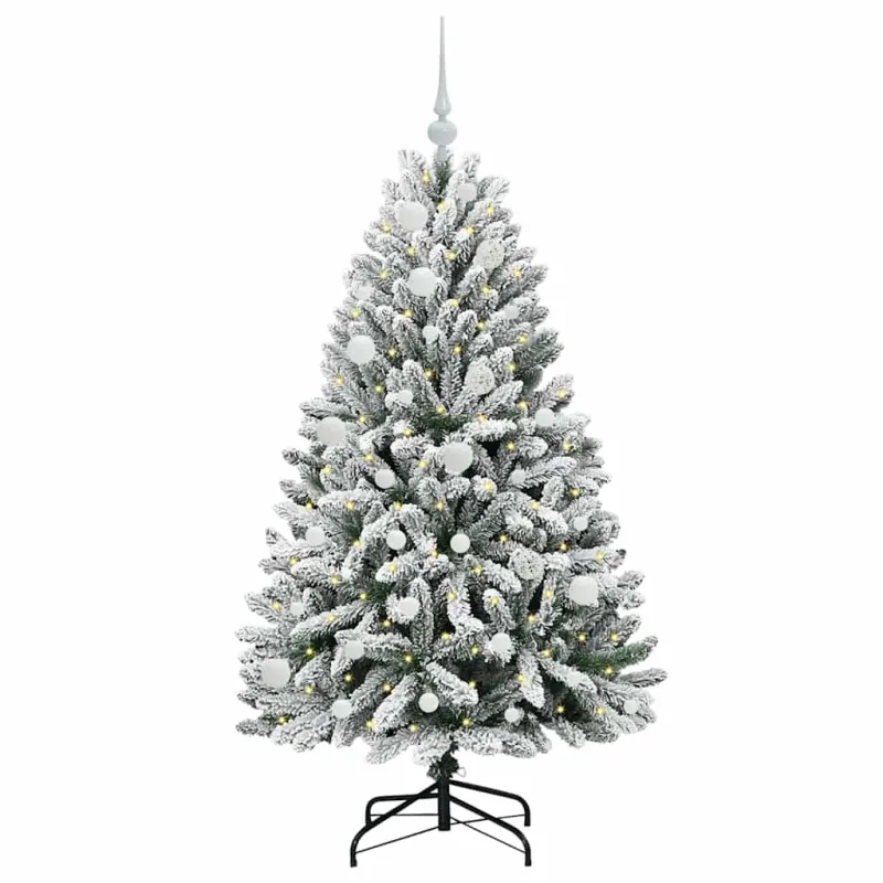 Dirbtinė Kalėdų eglutė Žalia ir balta 150 cm PVC ir metalas