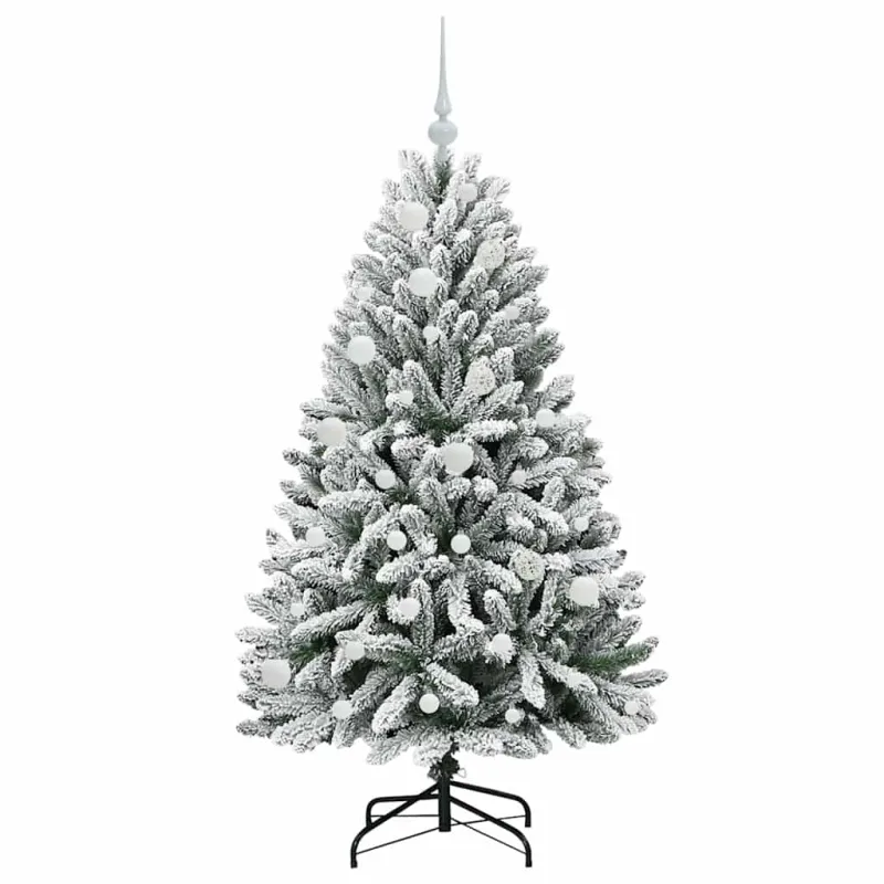 Dirbtinė Kalėdų eglutė Žalia ir balta 150 cm PVC ir metalas